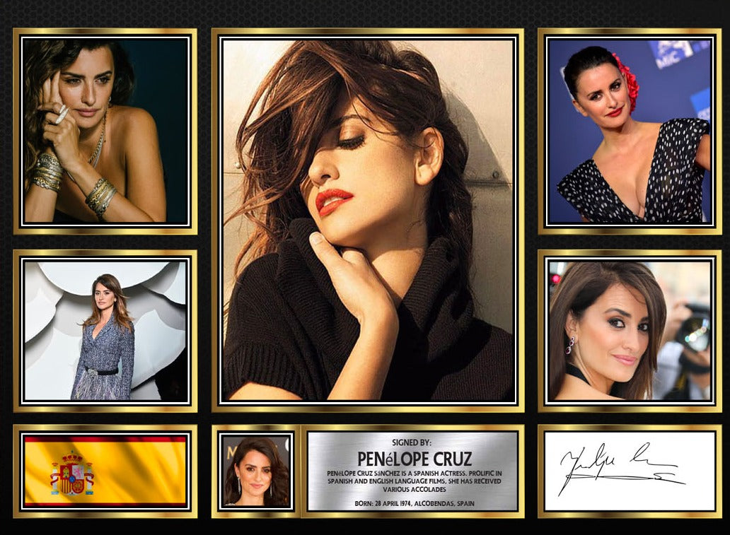 Penélope Cruz Actors Framed Printed Signature Print – Fan Gift – Wall Art – Penélope Cruz Actors Framed Printed Signature Print – A4 Poster