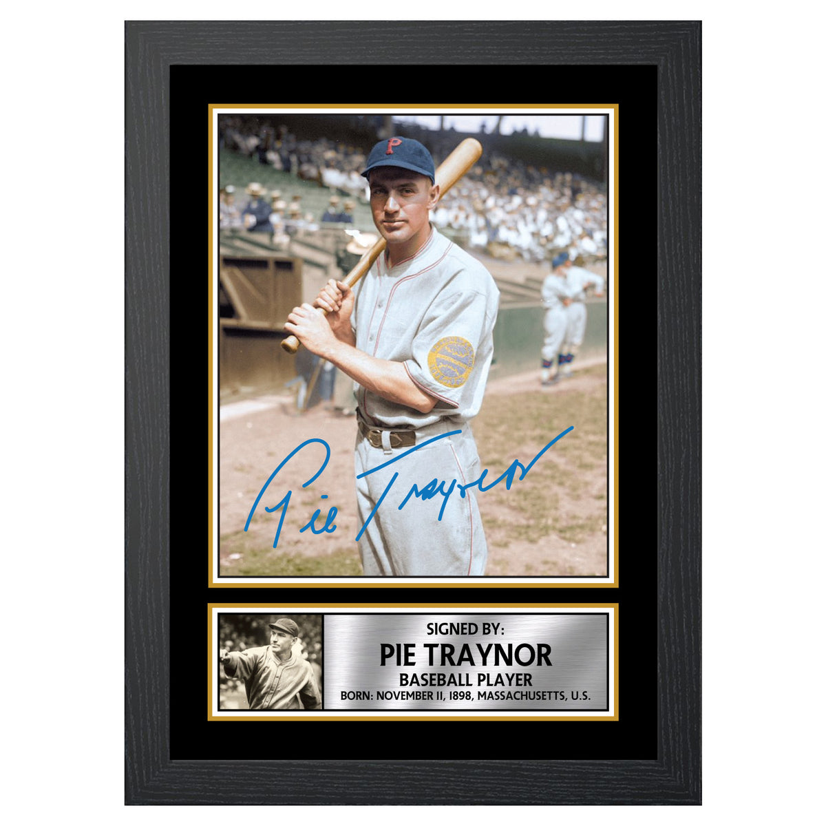 Pie Traynor Baseball Player Printed Signature Poster Print Gift