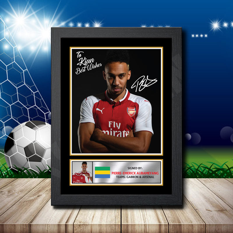 Pierre Aubameyang Personalised 2 Printed Signature Footballers Star Poster Print Framed Wall Art Gift β Pierre Aubameyang Personalised 2 Printed Signature Footballers Star Poster Print