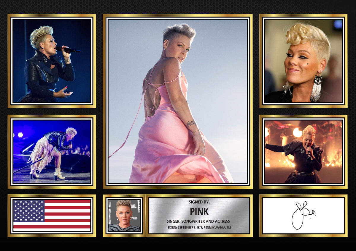 Pink Singers Framed Printed Signature Print – Fan Gift – Wall Art – Pink Singers Framed Printed Signature Print – A4 Poster