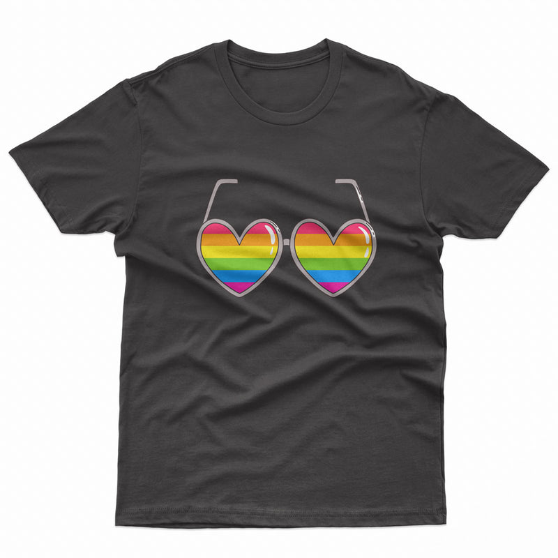 Pride Heart Glasses LGBT Gay Lesbian Tee