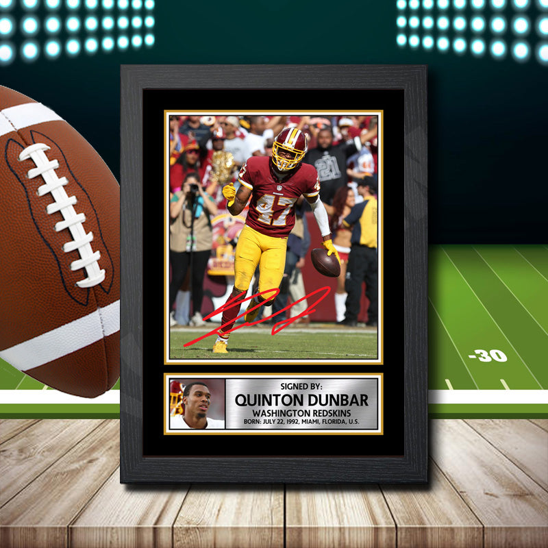 Quinton Dunbar – Printed Signature NFL Star Print – Quinton Dunbar