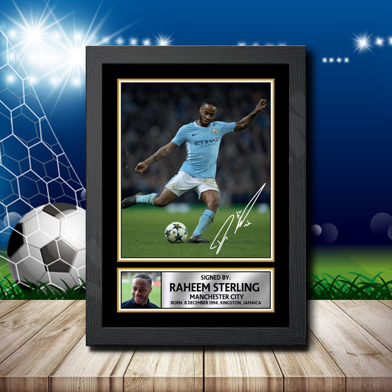 Raheem Sterling 1 Printed Signature Footballers Star Poster Print Framed Wall Art Gift – Raheem Sterling 1 Printed Signature Footballers Star Poster Print