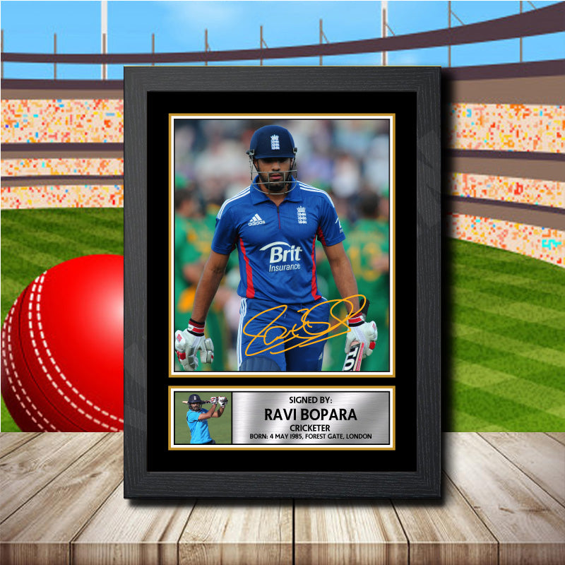 Ravi Bopara Printed Signature Cricket Star Poster Print Framed Wall Art Gift – Ravi Bopara Printed Signature Cricket Star Poster Print