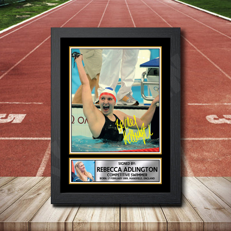 Rebecca Adlington 1 Printed Signature Athletics Star Poster Print Framed Wall Art Gift β Rebecca Adlington 1 Printed Signature Athletics Star Poster Print