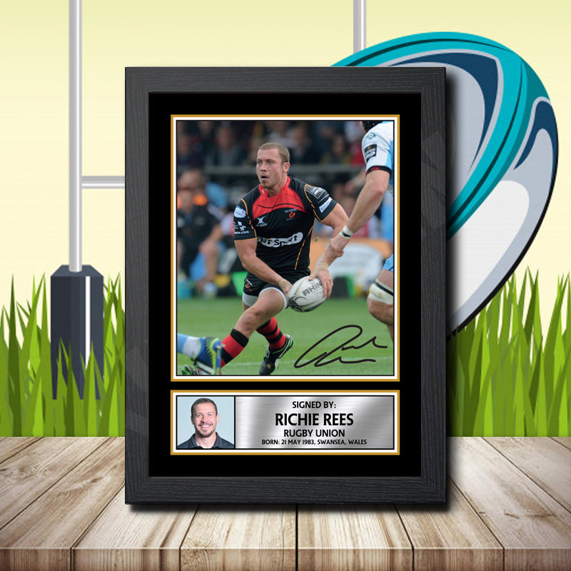 Richie Rees 2 Printed Signature Rugby Star Poster Print Framed Wall Art Gift – Richie Rees 2 Printed Signature Rugby Star Poster Print