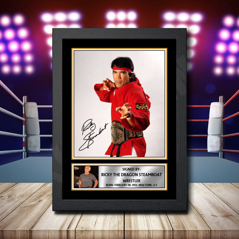 Ricky The Dragon Steamboat 2 Printed Signature Wwe Star Poster Print Framed Wall Art Gift β Ricky The Dragon Steamboat 2 Printed Signature Wwe Star Poster Print