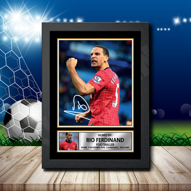 Rio Ferdinand 1 Printed Signature Footballers Star Poster Print Framed Wall Art Gift β Rio Ferdinand 1 Printed Signature Footballers Star Poster Print