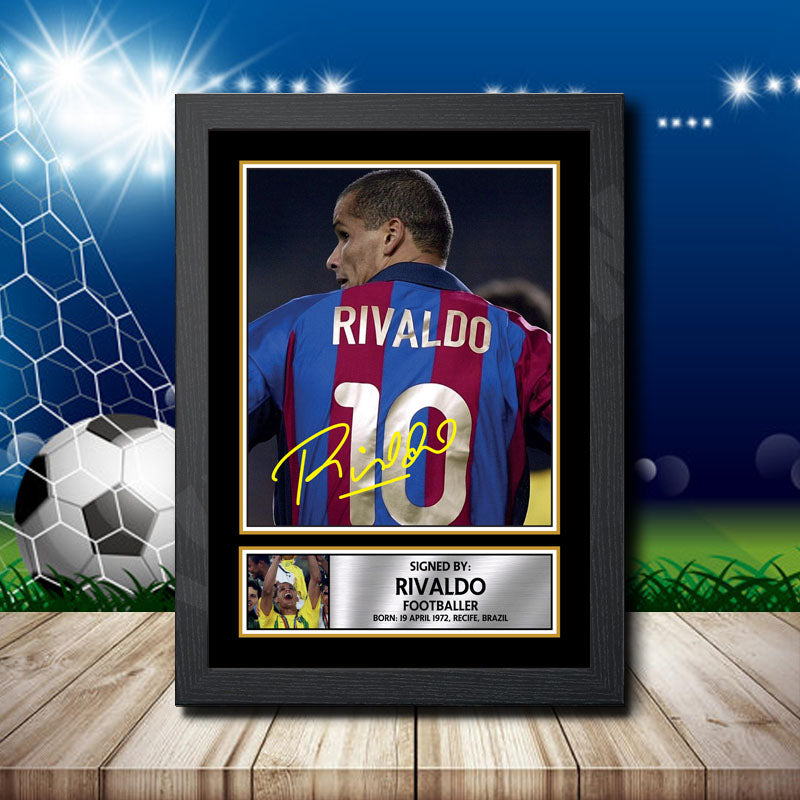Rivaldo Printed Signature Footballers Star Poster Print Framed Wall Art Gift – Rivaldo Printed Signature Footballers Star Poster Print