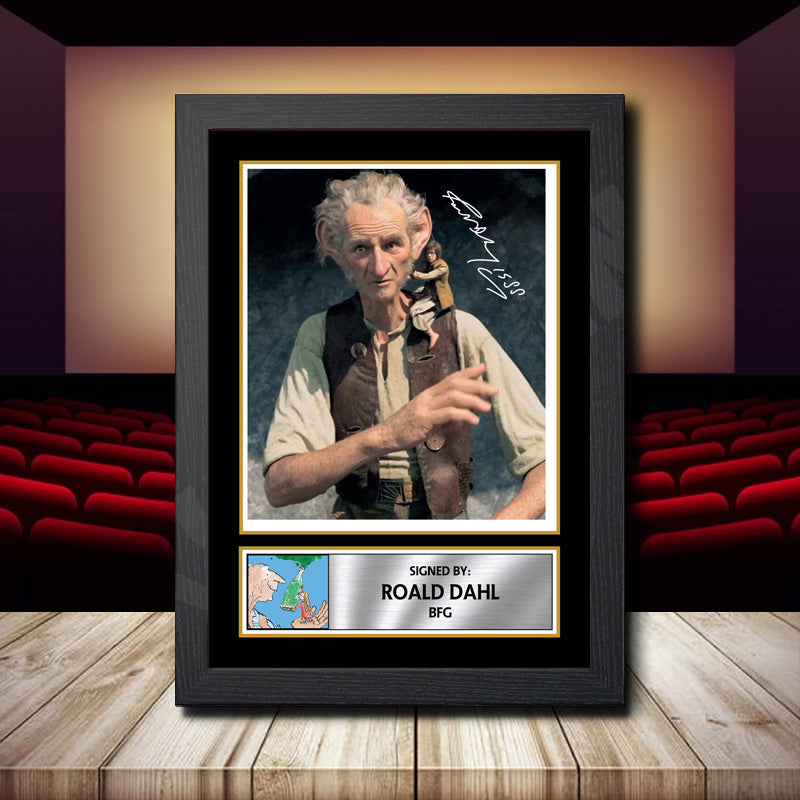 Roald Dahl Bfg 2 Printed Signature Movie Star Poster Print Framed Wall Art Gift β Roald Dahl Bfg 2 Printed Signature Movie Star Poster Print