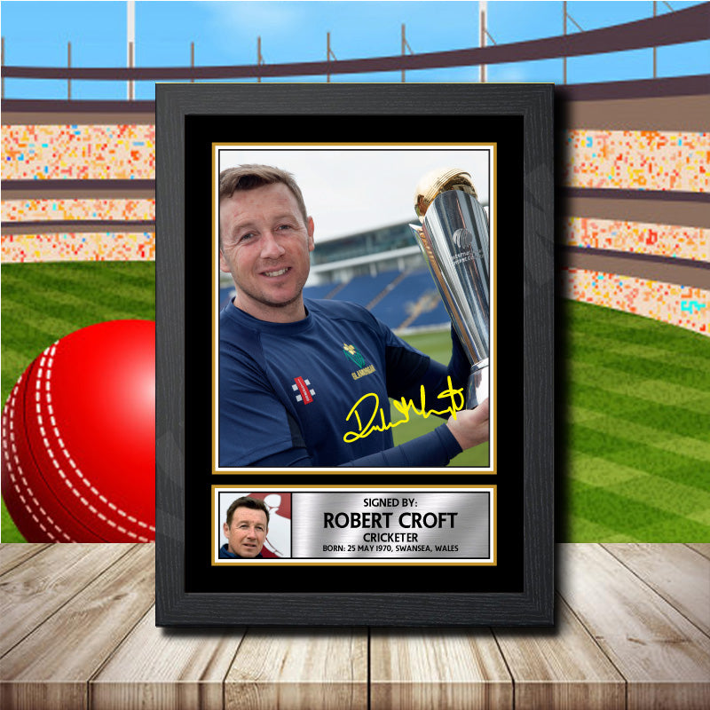 Robert Croft Glamorgan 2 Printed Signature Cricket Star Poster Print Framed Wall Art Gift – Robert Croft Glamorgan 2 Printed Signature Cricket Star Poster Print
