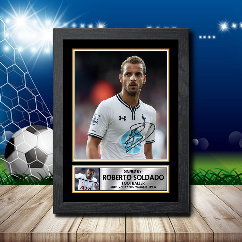 Roberto Soldado Printed Signature Footballers Star Poster Print Framed Wall Art Gift – Roberto Soldado Printed Signature Footballers Star Poster Print