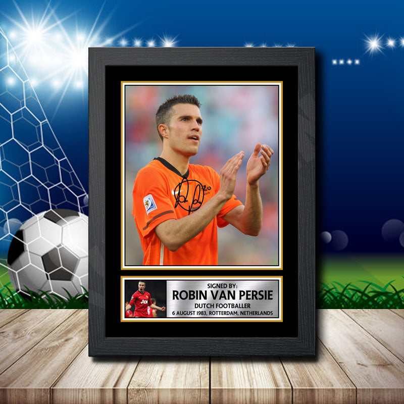 Robin Van Persie 2 Printed Signature Footballers Star Poster Print Framed Wall Art Gift – Robin Van Persie 2 Printed Signature Footballers Star Poster Print