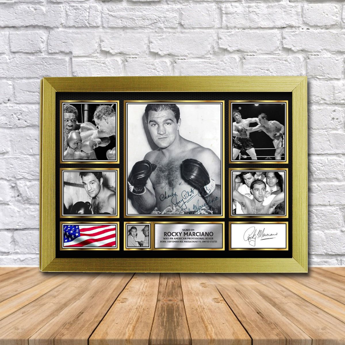 Rocky Marciano Boxing Gift Framed Printed Signature Star Poster Print Wall Art Gift – Rocky Marciano Boxing Gift Framed Printed Signature Star Poster Print Wall Art