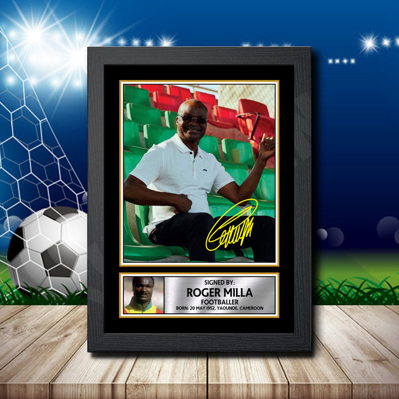 Roger Milla 1 Printed Signature Footballers Star Poster Print Framed Wall Art Gift β Roger Milla 1 Printed Signature Footballers Star Poster Print