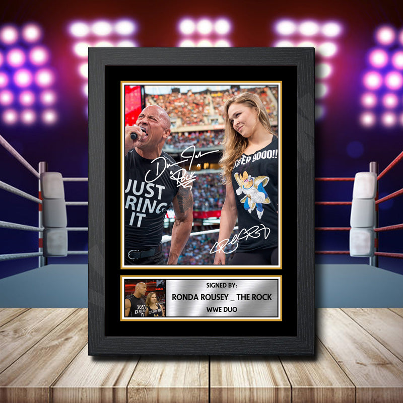 Ronda Rousey The Rock 2 Printed Signature Wwe Star Poster Print Framed Wall Art Gift – Ronda Rousey The Rock 2 Printed Signature Wwe Star Poster Print