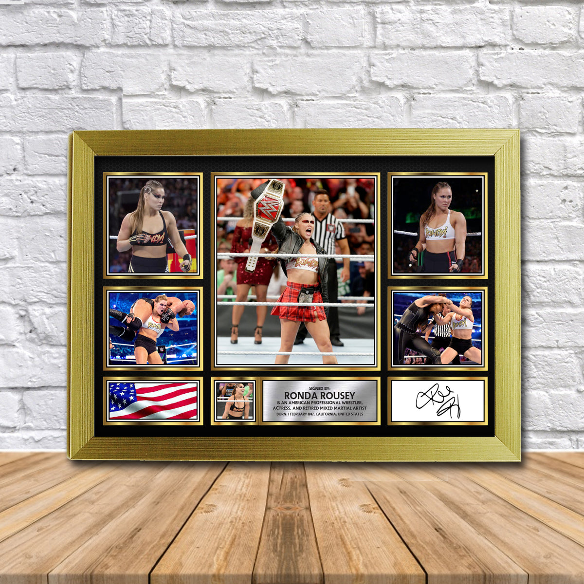 Ronda Rousey WWE Wrestling Gift Framed Printed Signature Star Poster Print Wall Art Gift – Ronda Rousey WWE Wrestling Gift Framed Printed Signature Star Poster Print Wall