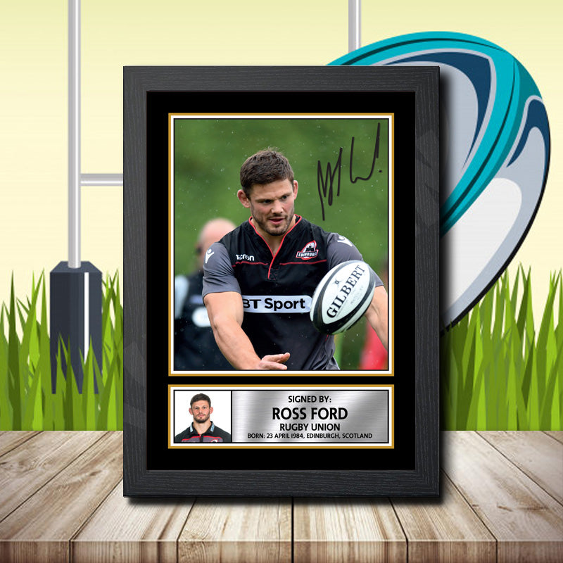 Ross Ford 2 Printed Signature Rugby Star Poster Print Framed Wall Art Gift β Ross Ford 2 Printed Signature Rugby Star Poster Print