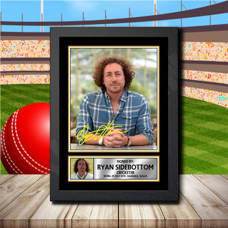 Ryan Sidebottom 2 Printed Signature Cricket Star Poster Print Framed Wall Art Gift – Ryan Sidebottom 2 Printed Signature Cricket Star Poster Print