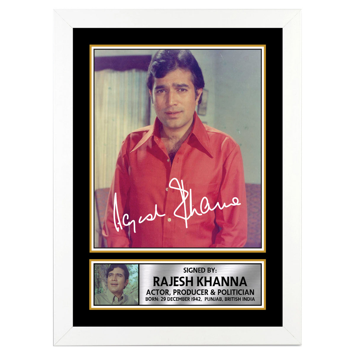 Rajesh Khanna M360 Bollywood Printed Signature Poster Print Gift