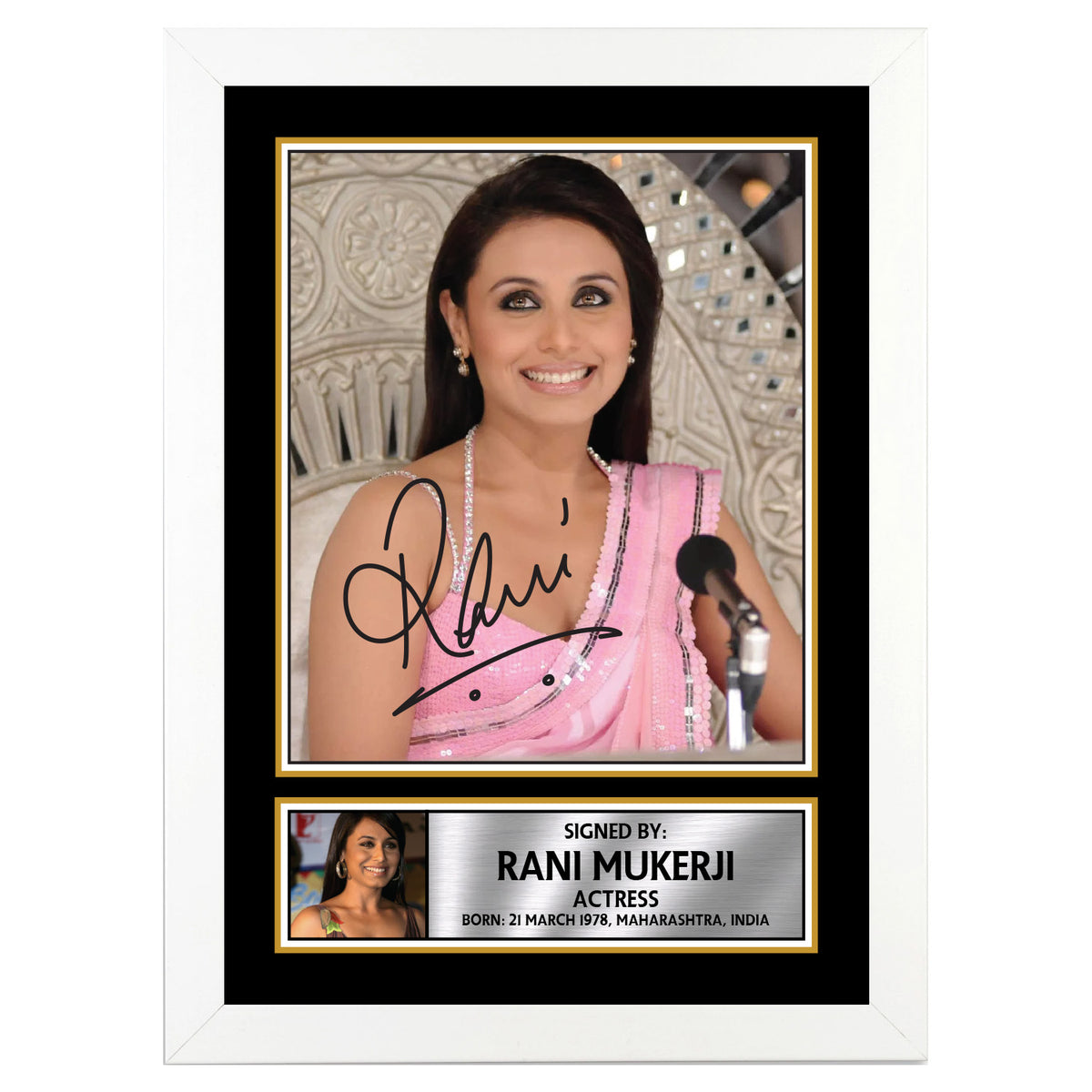 Rani Mukherjee M365 Bollywood Printed Signature Poster Print Gift