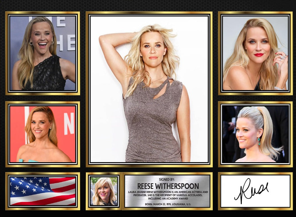 Reese Witherspoon Actors Framed Autographed Print - Limited Edition Autograph Fan Gift – Collectible Memorabilia Merchandise