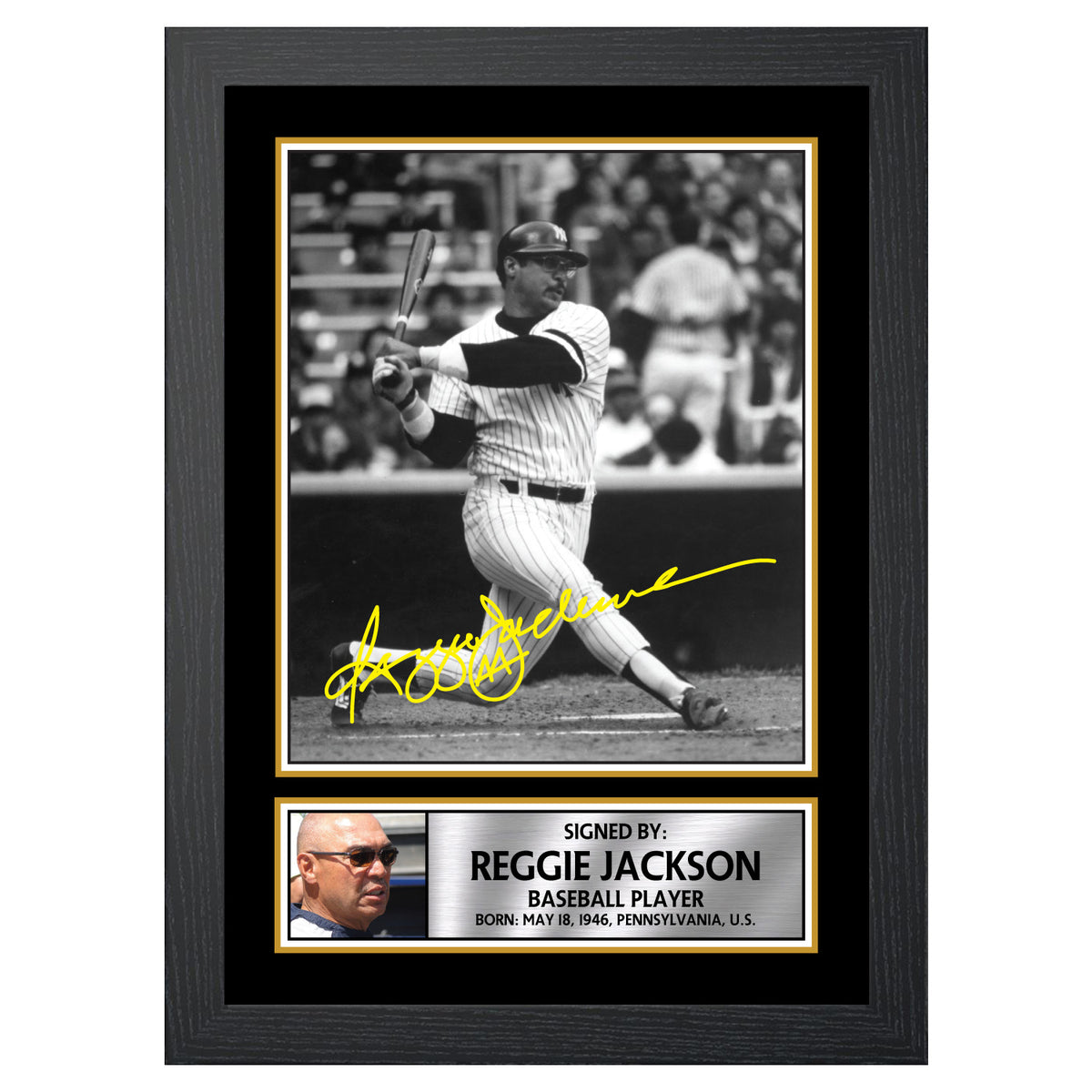 Reggie Jackson 2 Baseball Player Printed Signature Poster Print Gift