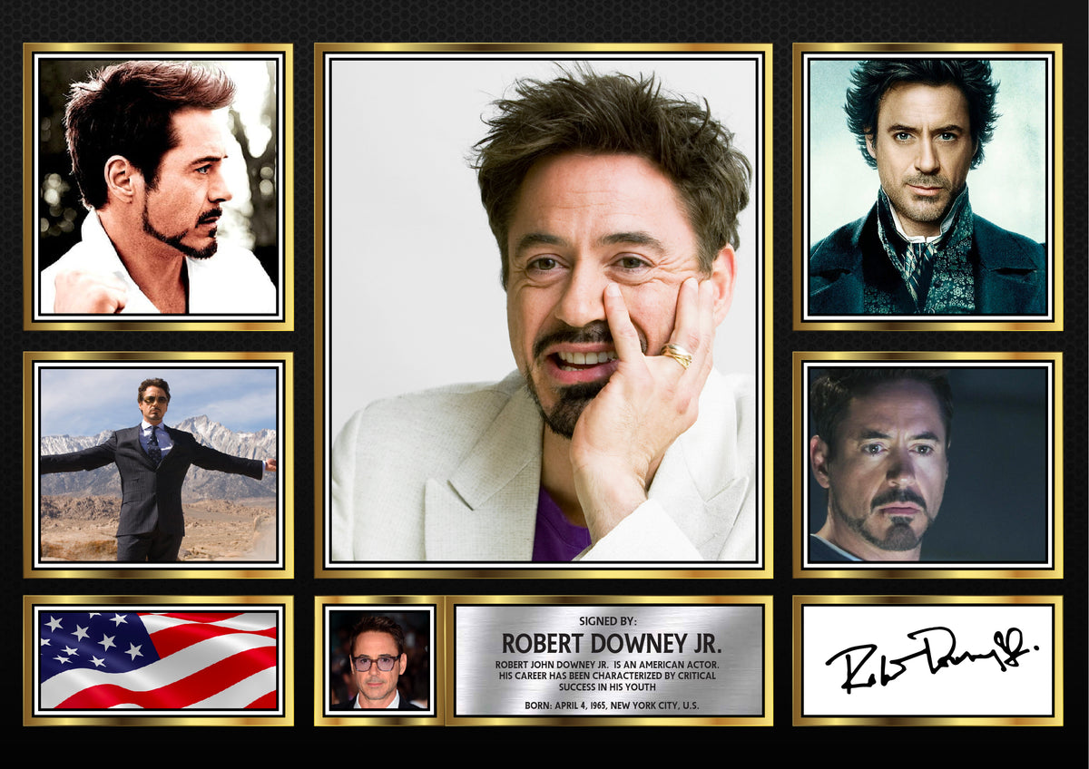 Robert Downey Jr.- Printed Signature Television Star Print – A4 Poster