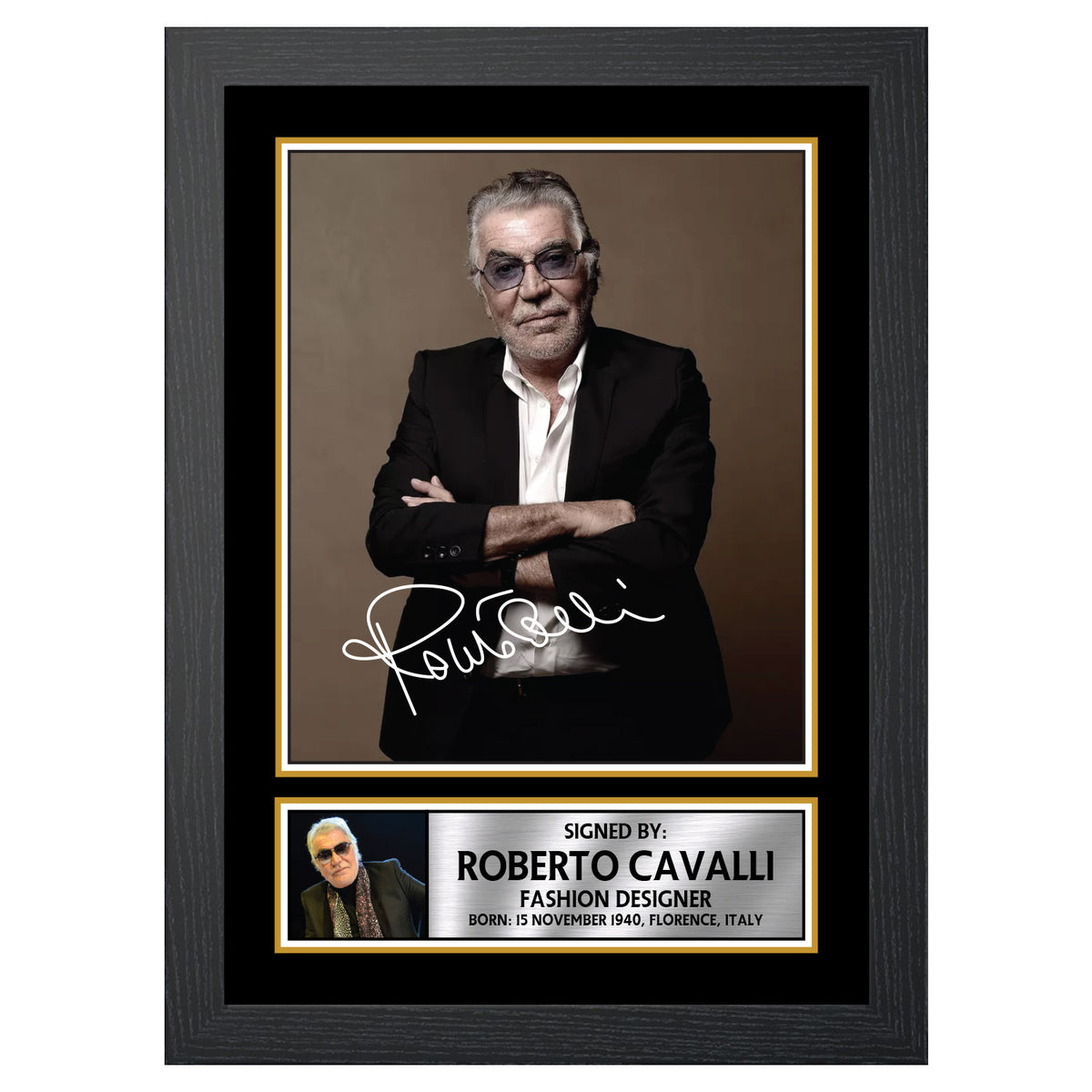 Roberto Cavalli Fashion Designer Printed Signature Poster Print Gift
