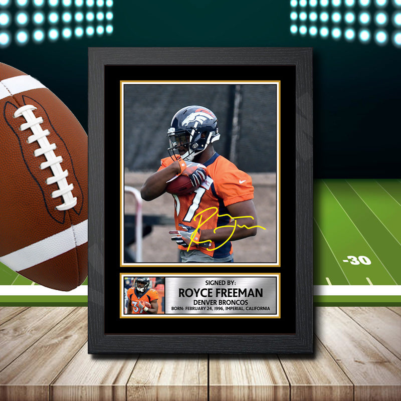 Royce Freeman 2 Printed Signature NFL Star Poster Print Framed Wall Art Gift – Royce Freeman 2 Printed Signature NFL Star Poster Print
