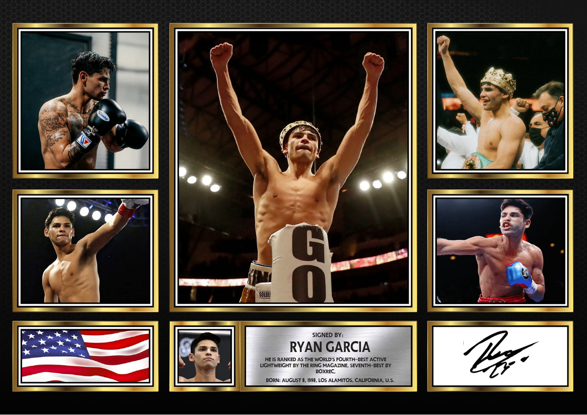 Ryan Garcia top boxer Printed Signature Print Landscape – A4 Poster