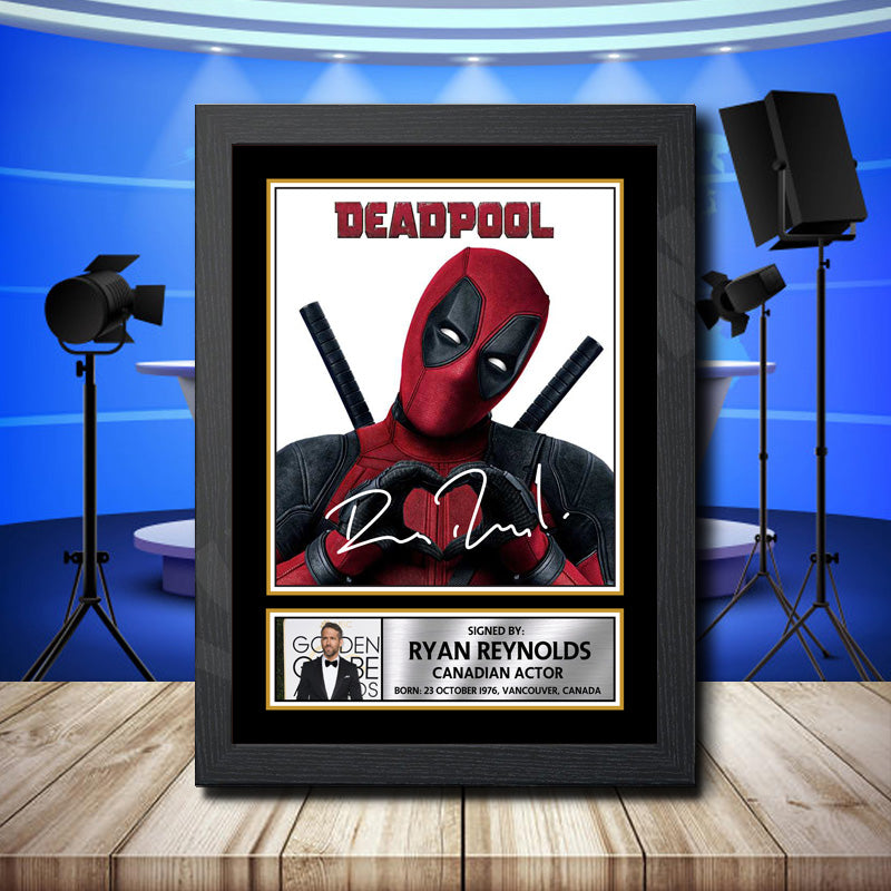 Ryan Reynolds 3 Printed Signature Television Star Poster Print Framed Wall Art Gift – Ryan Reynolds 3 Printed Signature Television Star Poster Print