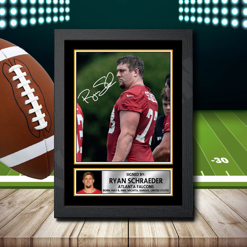 Ryan Schraeder 2 Printed Signature NFL Star Poster Print Framed Wall Art Gift – Ryan Schraeder 2 Printed Signature NFL Star Poster Print