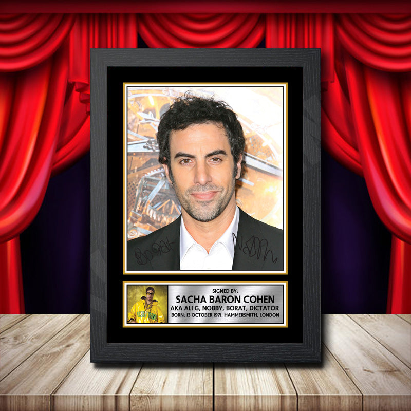 Sacha Baron Cohen Printed Signature Comedy Star Poster Print Framed Wall Art Gift β Sacha Baron Cohen Printed Signature Comedy Star Poster Print