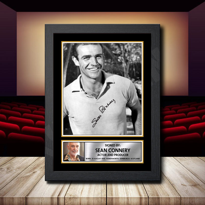 Sean Connery 2 Printed Signature Movie Star Poster Print Framed Wall Art Gift β Sean Connery 2 Printed Signature Movie Star Poster Print
