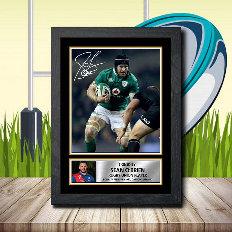 Sean O Brien 2 Printed Signature Rugby Star Poster Print Framed Wall Art Gift β Sean O Brien 2 Printed Signature Rugby Star Poster Print