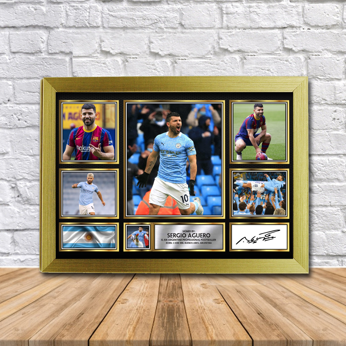 Sergio Aguero Football Gift Framed Printed Signature Star Poster Print Wall Art Gift β Sergio Aguero Football Gift Framed Printed Signature Star Poster Print Wall Art