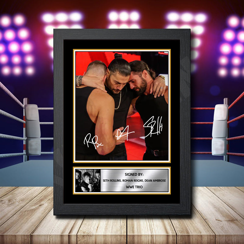 Seth Rollins Roman Reigns Dean Ambrose 2 Printed Signature Wwe Star Poster Print Framed Wall Art Gift – Seth Rollins Roman Reigns Dean Ambrose 2 Printed Signature Wwe Star Poster Print