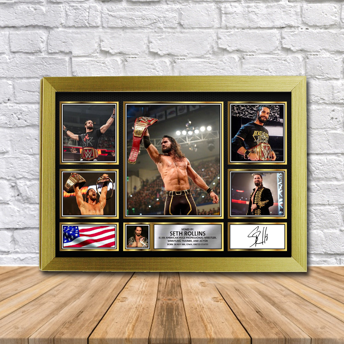 Seth Rollins WWE Wrestling Gift Framed Printed Signature Star Poster Print Wall Art Gift – Seth Rollins WWE Wrestling Gift Framed Printed Signature Star Poster Print Wall