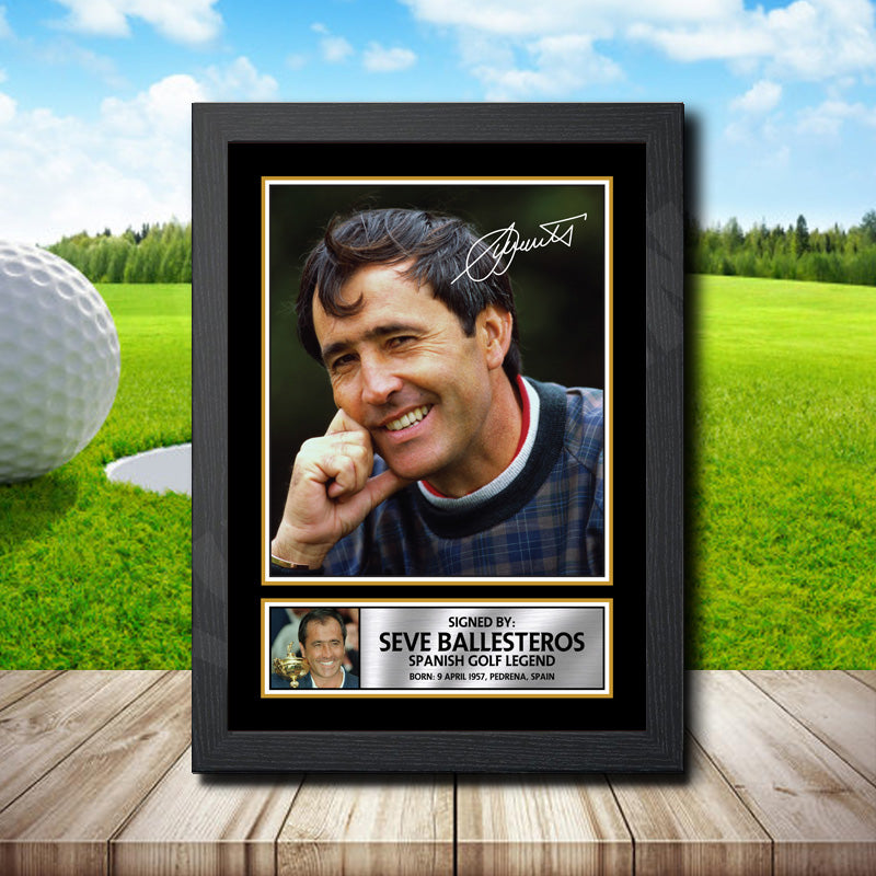 Seve Ballesteros Printed Signature Golfer Star Poster Print Framed Wall Art Gift – Seve Ballesteros Printed Signature Golfer Star Poster Print