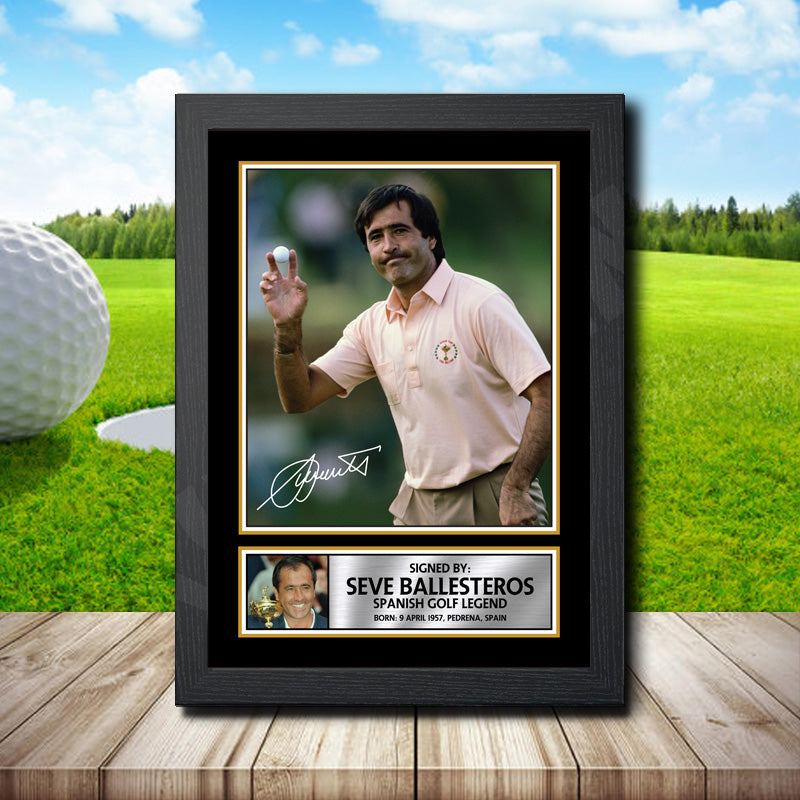Seve Ballesteros 2 Printed Signature Golfer Star Poster Print Framed Wall Art Gift β Seve Ballesteros 2 Printed Signature Golfer Star Poster Print