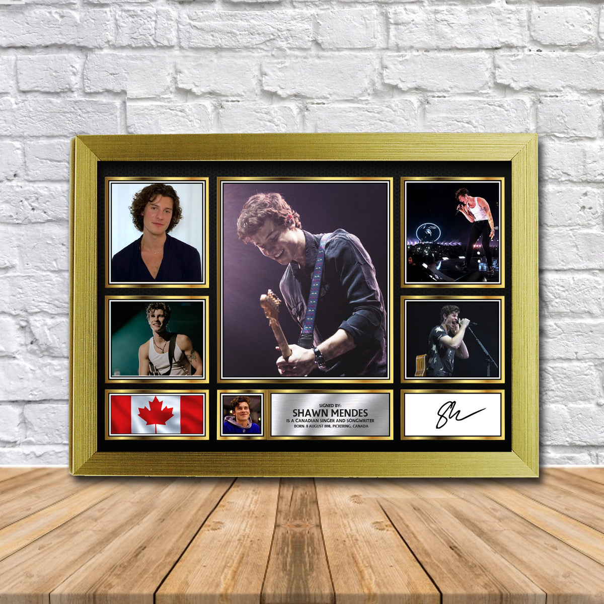 Shawn Mendes Music Gift Framed Printed Signature Star Poster Print Wall Art Gift