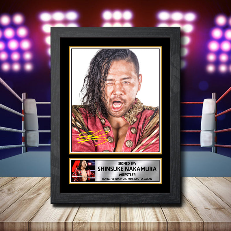 Shinsuke Nakamura Printed Signature Wwe Star Poster Print Framed Wall Art Gift β Shinsuke Nakamura Printed Signature Wwe Star Poster Print