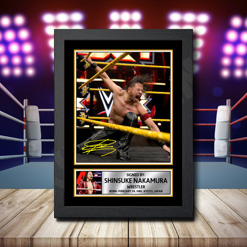 Shinsuke Nakamura 2 Printed Signature Wwe Star Poster Print Framed Wall Art Gift β Shinsuke Nakamura 2 Printed Signature Wwe Star Poster Print