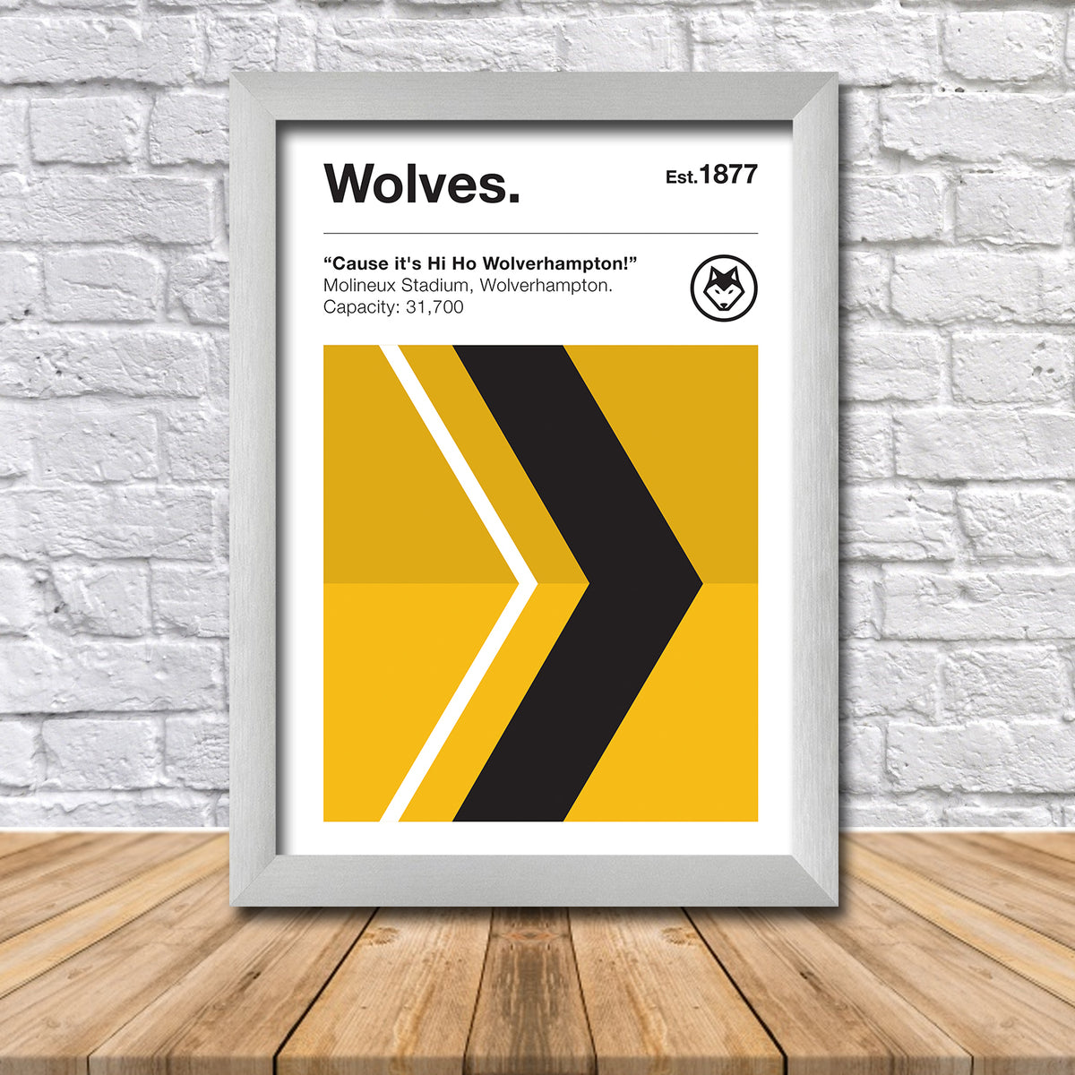 Retro Wolves Club Colours Wolves Fan Football Poster