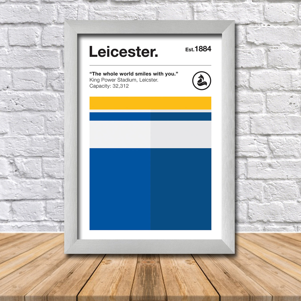 Retro Leicester Club Colours Leicester Fan Football Poster
