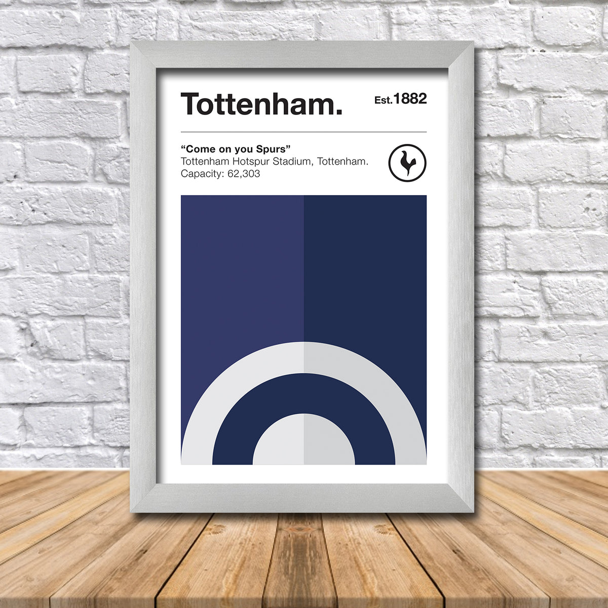 Retro Tottenham Club Colours Tottenham Fan Football Poster