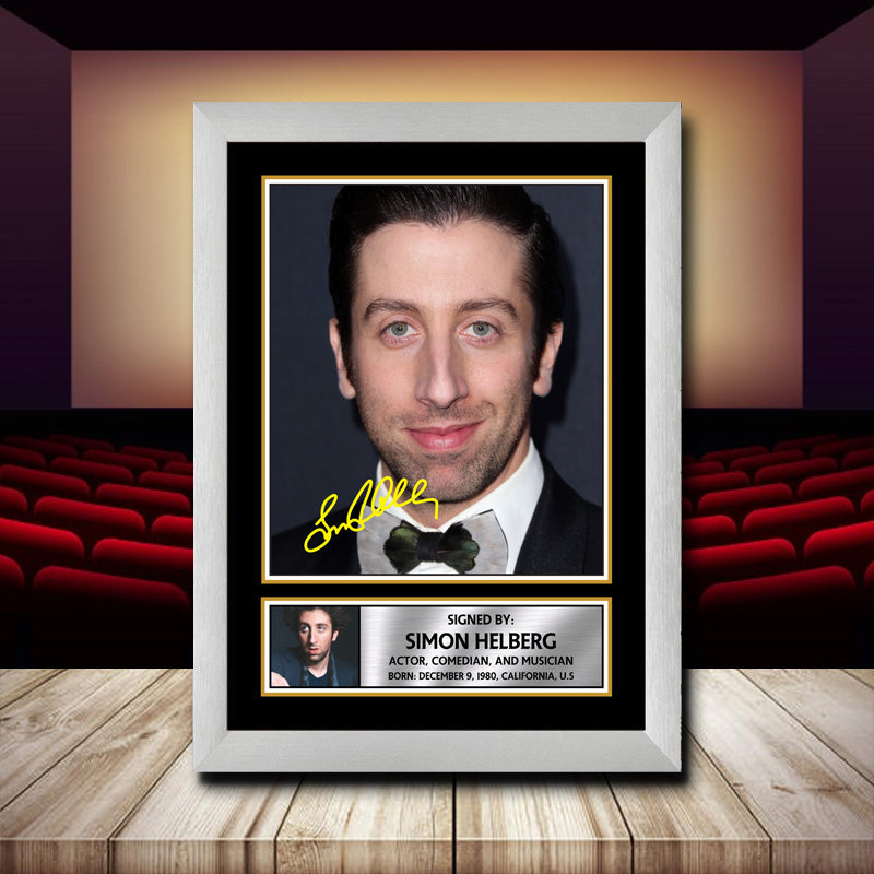 Simon Helberg 2 Printed Signature Movie Star Poster Print Framed Wall Art Gift – Simon Helberg 2 Printed Signature Movie Star Poster Print