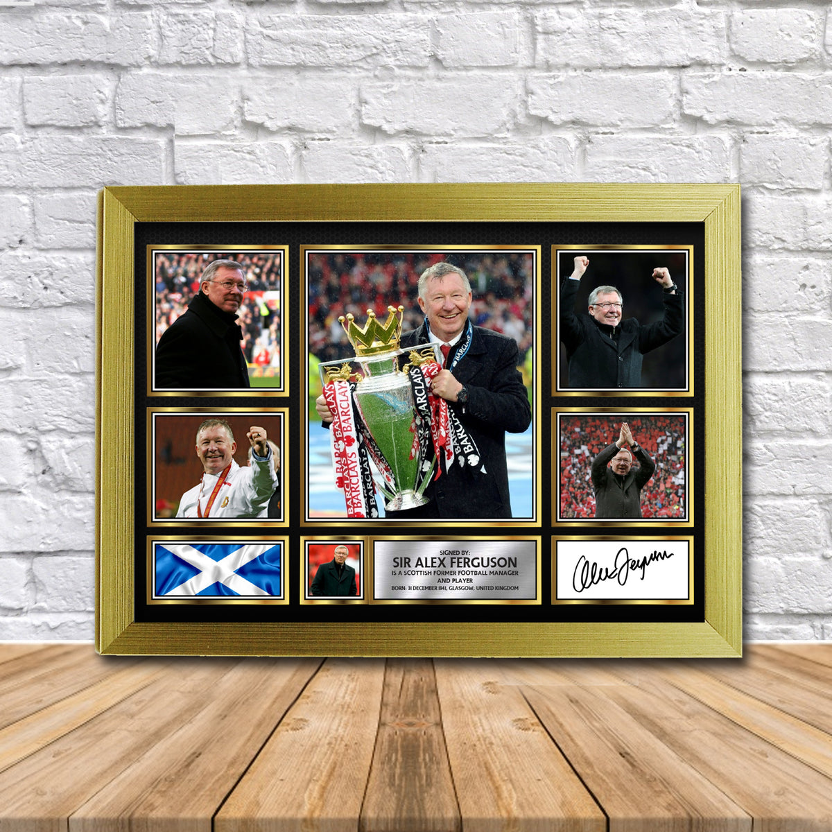 Sir Alex Ferguson Gift Framed Printed Signature Star Poster Print Wall Art Gift