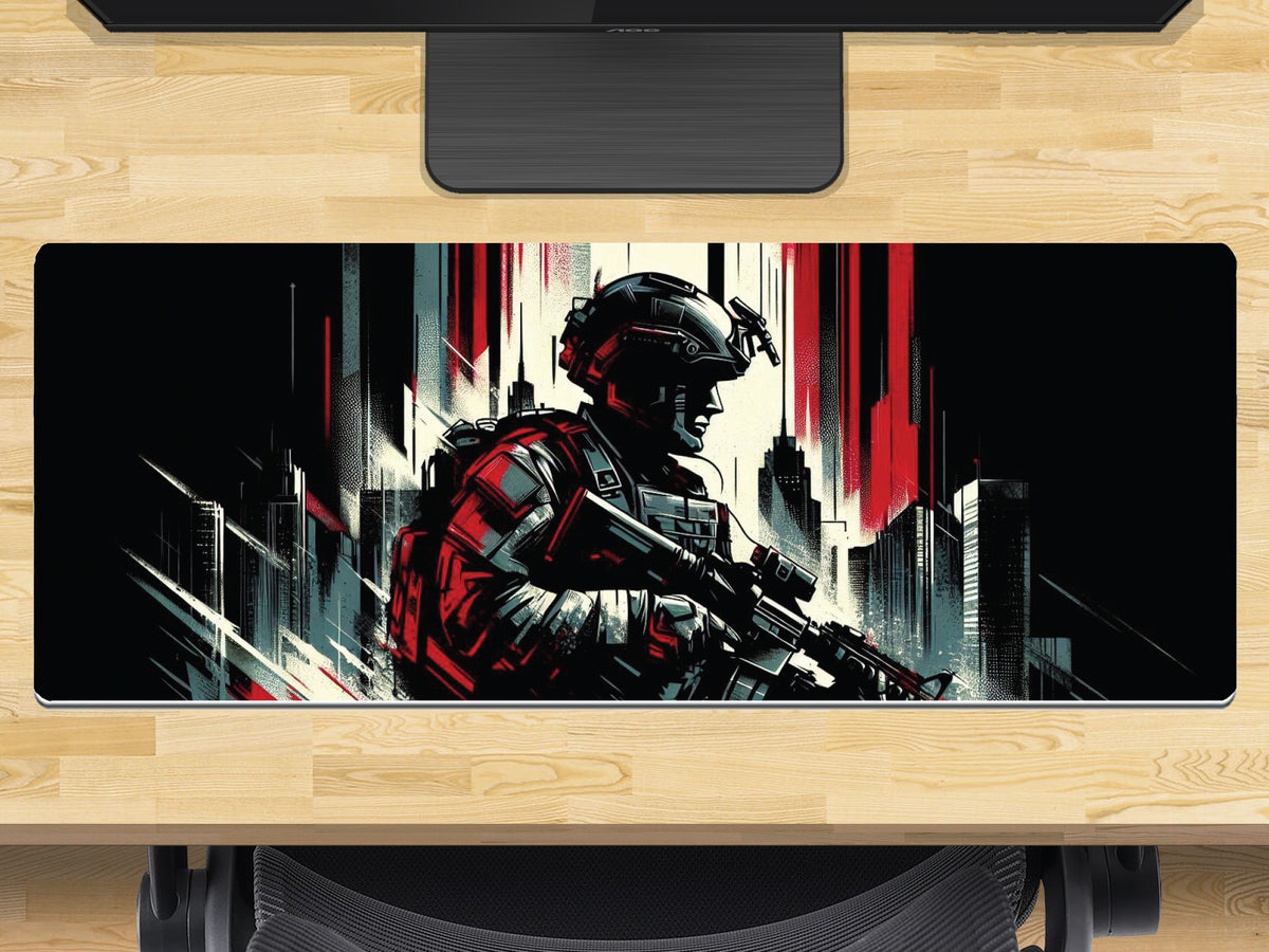 Extra Large Gaming Mouse Mat (800mm x 300mm) - Soldier 5 – Extra Large Gaming Mouse Mat 800mm x 300mm - Soldier 5
